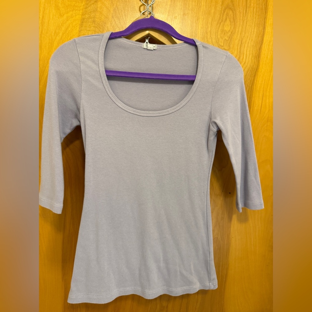 Harlow Light Gray Long Sleeve Top